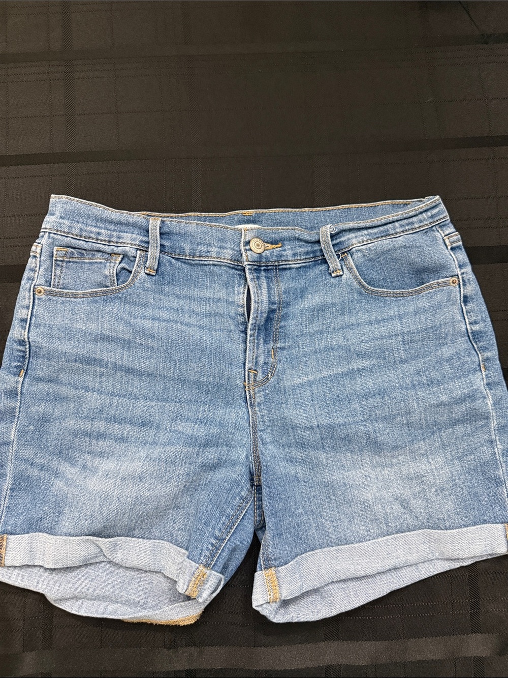Light Blue Denim Roll-Cuff Women’s Shorts